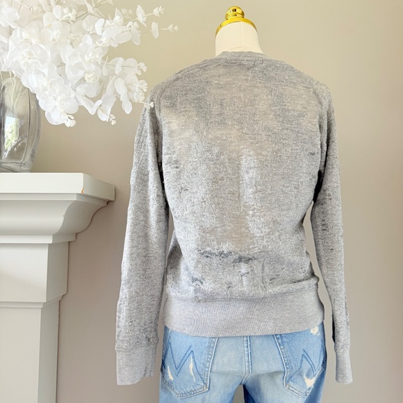 Iro Burnout Sweatshirt in Heather Grey, Sz S - Picture 5 of 8